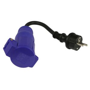 Adaptateur alimentation borne camping avec fiche femelle CEE17 et mâle 16A 2P+T