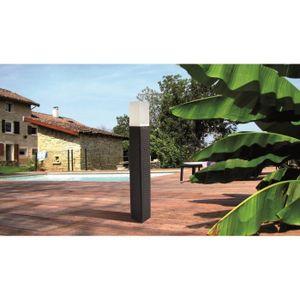 MUNDUS Potelet tressé solaire en plastique 9x9x80 cm - Noir