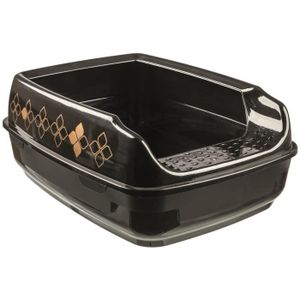 TRIXIE Bac ? liti?re Delio avec rebords - 35x20x48 cm - Noir et bronze - Pour chat
