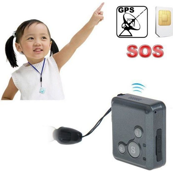 Mini traceur GPS tracker GPRS micro espion GSM télésecours SOS Noir