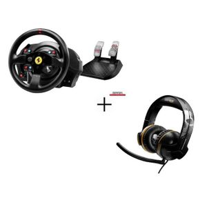 Pack Thrustmaster : Volant de Course+Pédalier T300 Ferrari GTE PS3-PC + Micro-Casque Gamer Y-300CPX GRWL Edition - Filaire