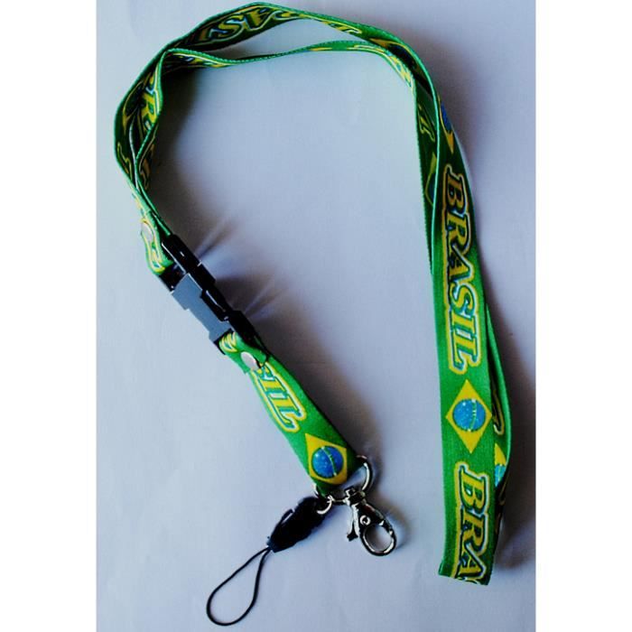 1 TOUR DE COU PORTE CLEF CARTES BRESIL 50 CM - Achat / Vente porte