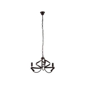 Lustre - suspension Trenza - Lustre 3 lumi?res finition noir brillant ?53 cm - Hauteur réglable 120 cm max