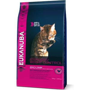 EUKANUBA Croquettes au poulet - Stérilisés ou surpoids - Toutes races - 10kg - Pour chat adulte