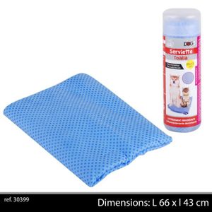 DOGI Serviette de toilette absorbante 66x43 cm - Bleu - Pour chien