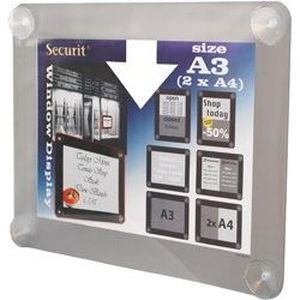 Porte affiche pour vitre - A3 - gris