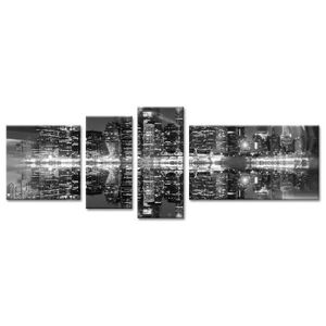 CITY Tableau multi-panneaux 160x60 cm noir ville