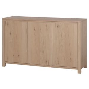 NANO Buffet bas contemporain placage bois ch?ne verni - L 140 cm
