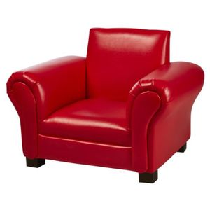 Fauteuil club enfant en simili Rouge