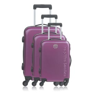 LES P'TITES BOMBES Set de 3 Valises Rigide Polycarbonate 4 Roues 50-60-69cm ADELE Violet
