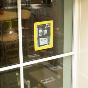 Porte affiche pour vitre - A3 - jaune