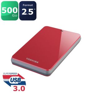 DISQUE DUR EXTERNE Toshiba STOR.E CANVIO 500Go Rouge 2.5" USB3.0