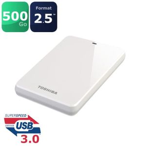 DISQUE DUR EXTERNE Toshiba STOR.E CANVIO 500Go Blanc 2.5" USB3.0