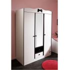 ARMOIRE DE CHAMBRE PRETTY Armoire 3 portes Blanc/Noir