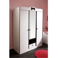ARMOIRE DE CHAMBRE PRETTY Armoire 3 portes Blanc/Noir