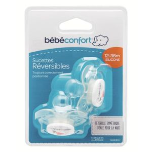 BEBE CONFORT Sucette Reversible Silicone 12/36m (x2) - Gris Sport