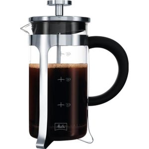 MELITTA Cafeti?re ? piston Micro-Ondable Premium en verre et inox 3 tasses