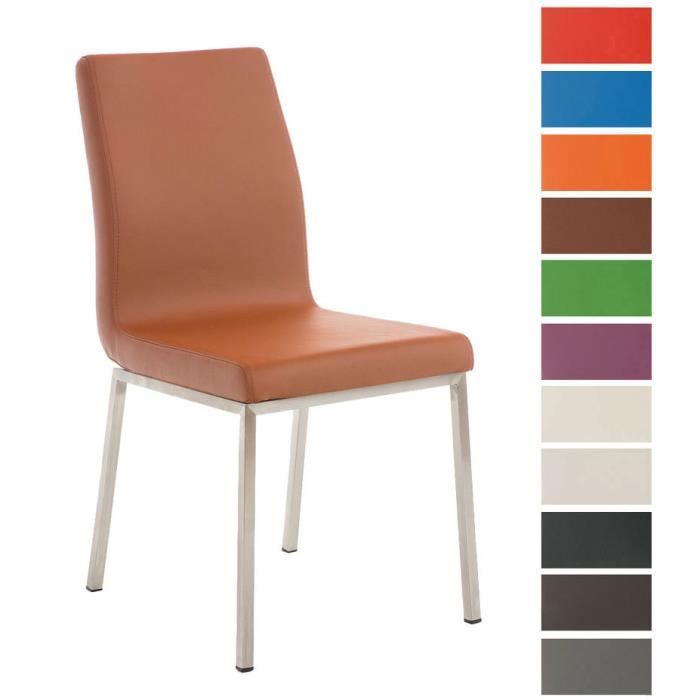 CLP Chaise de cuisine COLMAR en métal, revêtement similicuir, design