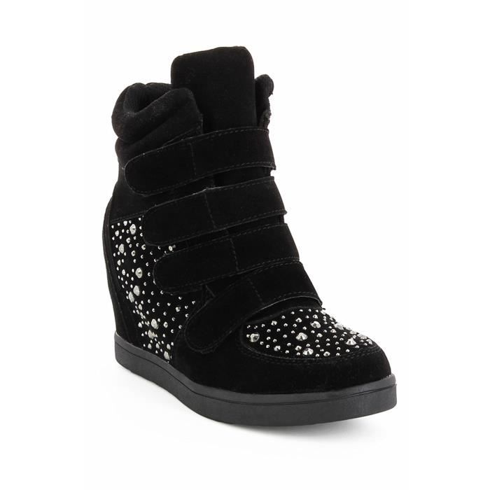 / Vente Baskets compensées à strass femme pas cher