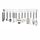 ENSEMBLE USTENSILES - LOT USTENSILES  Support inox + 12 ustensiles métal