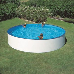 GRE Piscine Hors sol Ronde Lanzarote ? 350 h 90 cm - Gris
