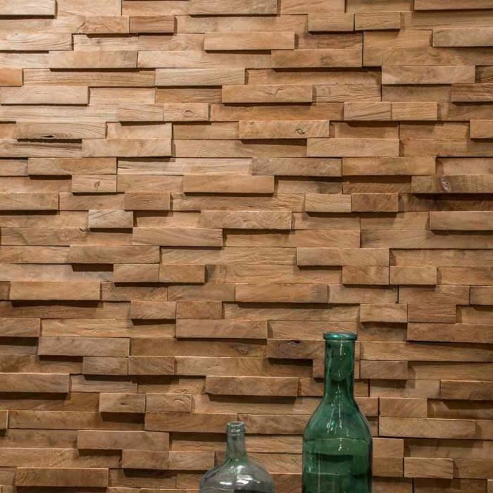 Revêtement parement en teck recyclé naturel barette achat ...