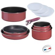 BATTERIE DE CUISINE  TEFAL INGENIO 5 Set 10 Pièces  ROSE TIBETAIN
