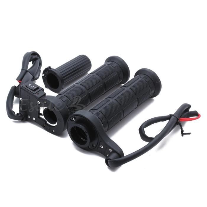 1 Paire Poignée Chauffante Heated Noir Pour Moto Motocycle Scooter 7/8" Achat / Vente poignées