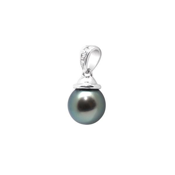 Pendentif Perle de Tahiti, Diamants et Or Blanc 7501000Blue Pearls ...