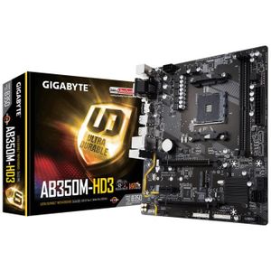 Gigabyte Carte m?re GA-AB350M-HD3 - AMD B350 - Socket AM4 - DDR4 - 3200 MHz - 32 Go - GA-AB350M-HD3
