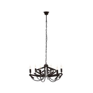 Lustre - suspension Trenza - Lustre 6 lumi?res finition noir brillant ?62 cm - hauteur 120 cm max réglable