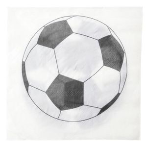 SANTEX Serviette de table Foot Blanc et noir