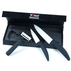 YOKO DESIGN Set de 2 Couteaux en Céramique + un Eplucheur