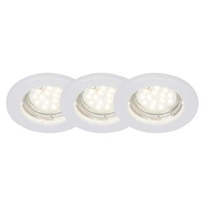 BRILLIANT Kit de 3 spots encastrable fixes Classic LED diam?tre 8 cm GU10 3W blanc