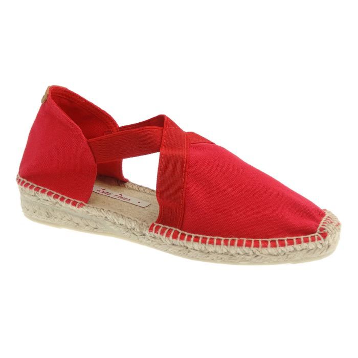 espadrille rouge compensée