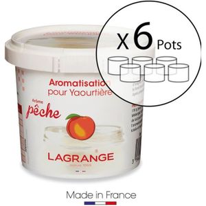 LAGRANGE Lot de 6 pots d?aromatisation pour yaourts P?che
