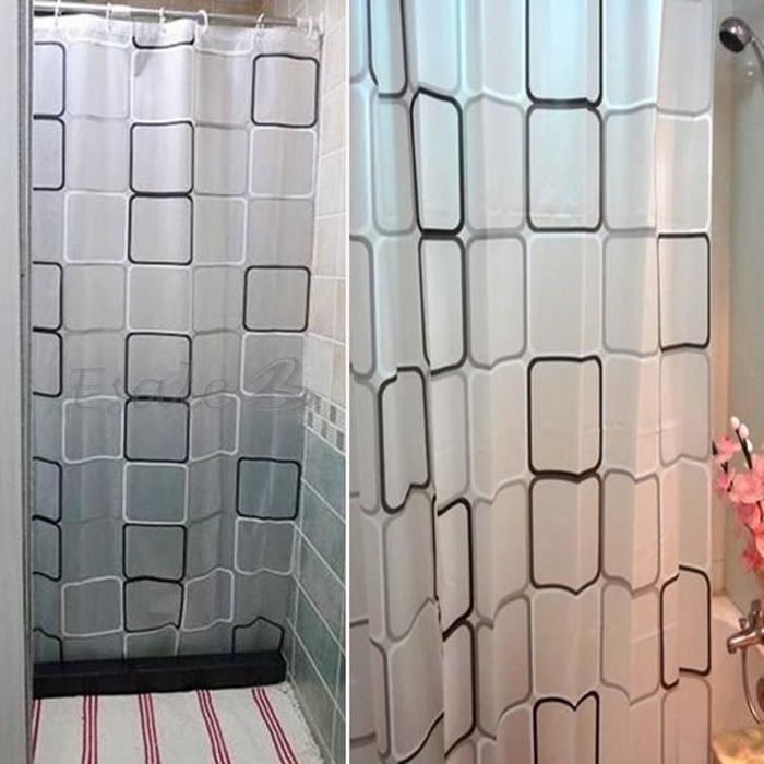 rideau douche etanche avec 12 anneaux pour salle de bain toilettes achat vente rideau de. Black Bedroom Furniture Sets. Home Design Ideas