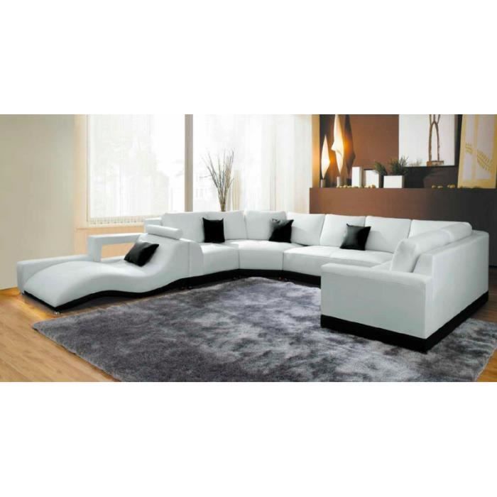 Salon cuir blanc design: idà es de meubles salon luxueux par roche ... Meuble de salon en cuir blanc os