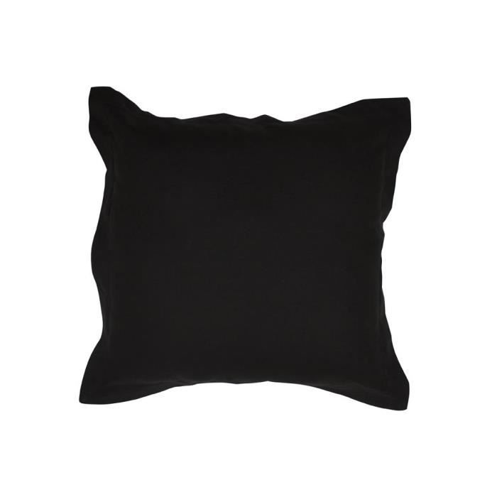 Housse de coussin en coton PANAMA 60x60 cm, noir Achat / Vente