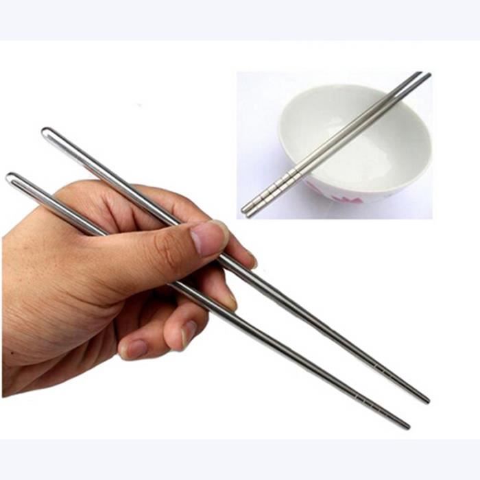 baguettes chinoises inox antidérapant élégante 2 paire Achat / Vente ménagère Cdiscount
