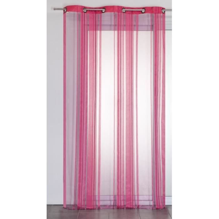 paire de voilage couleur fushia 140 x 240