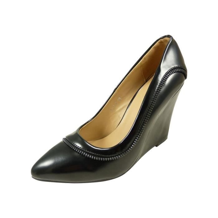 chaussure noir compense femme