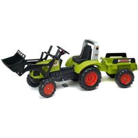 TRACTEUR - CHANTIER FALK Tracteur à Pédales vert Claas avec remorque TRACTEUR - CHANTIER FALK Tracteur à Pédales vert Claas avec remorque