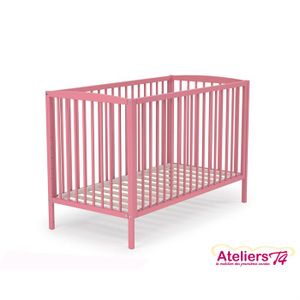 LIT NON PLIANT BEBE AT4 Lit bébé Rose 02 -  60x120cm