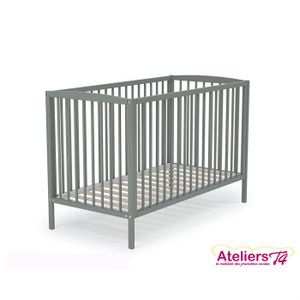 LIT NON PLIANT BEBE AT4 Lit bébé Gris 06 -  60x120cm