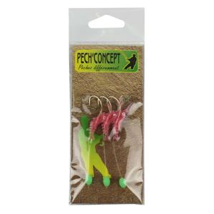 PECH'CONCEPT Bas de Lignes Assortiment Crevettes Montees Rose et Blanc