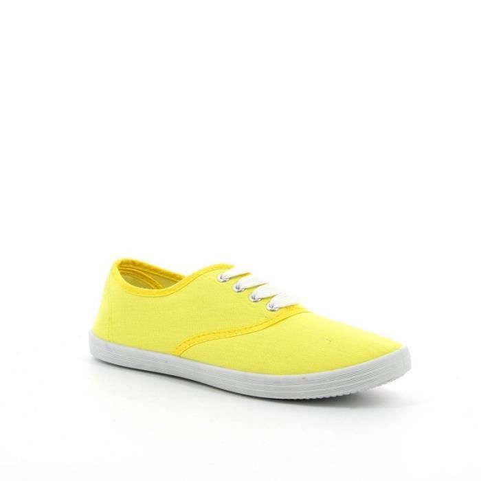 Chaussure femme Basket VICKY Jaune Achat / Vente Chaussure femme