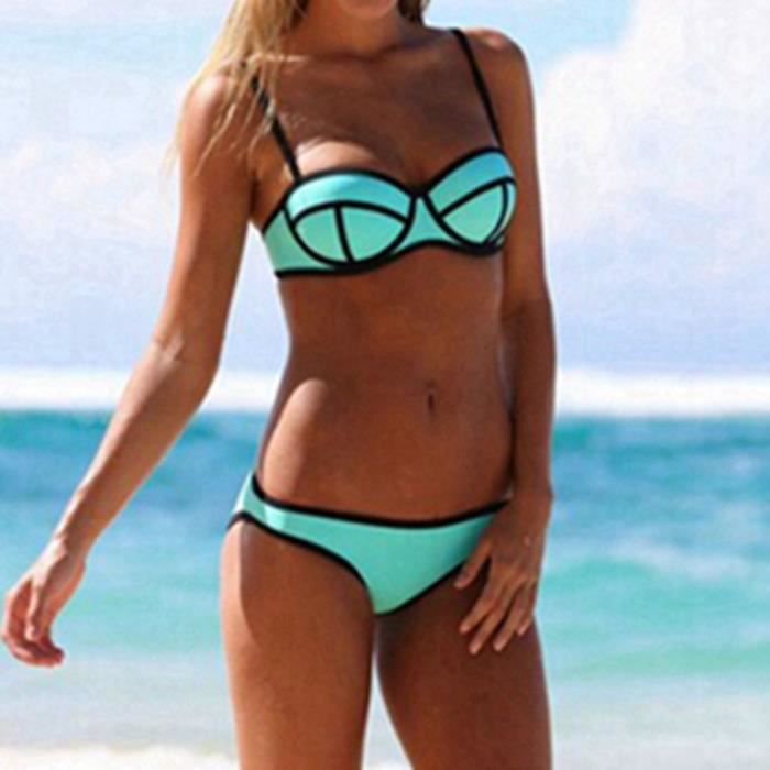 Maillot de Bain Femme Sexy Bikini 2 pièces Beach Swimwear en couleurs