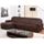 Canapé d'angle Club en microfibre aspect cuir viei