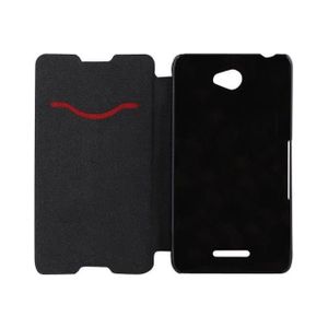 Swiss Charger - Etui folio slim en simili cuir pour Sony Xperia E4 - Noir
